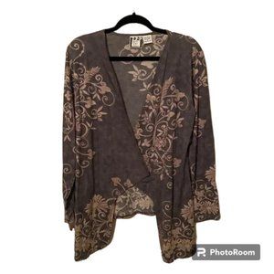 Take Two Clothing Cardigan Gray/ECRU/Beige Size Medium